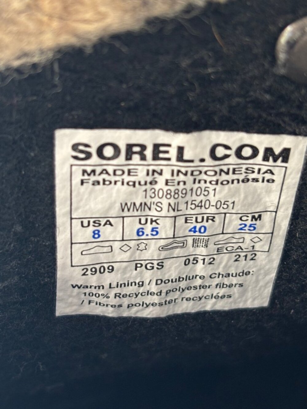 Sorel Winter Boots Grey Fur Trim - Womens Size 8